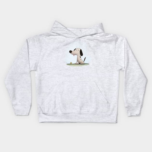 Happy Pup Kids Hoodie by NinoBalitaIllustration